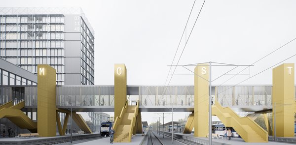 Nádraží v Mostě čeká proměna podle návrhu ateliéru BYRÓ architekti 