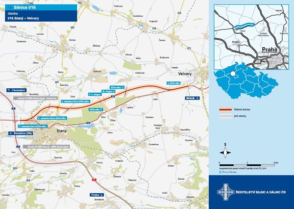 ŘSD zprovoznilo první část přeložky Slaný – Velvary na silnici I/16